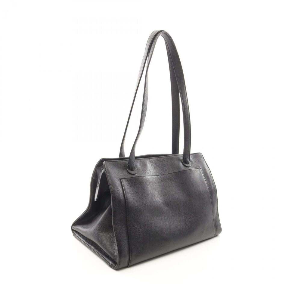 CHANEL Black Leather Logo Tote Bag - Picture 2 of 11